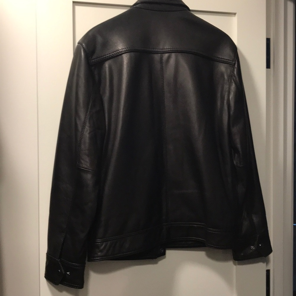 Men’s Andrew Marc Black Leather Jacket Size Small - Picture 3 of 3